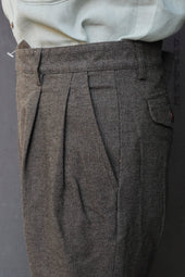 Enfield Pleated Trousers Cotton Tweed 48 50