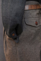 Enfield Pleated Trousers Cotton Tweed 48 50