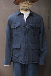 Ellis Safari Jacket Indigo Linen 48 50 52