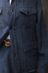 Ellis Safari Jacket Indigo Linen 48 50 52