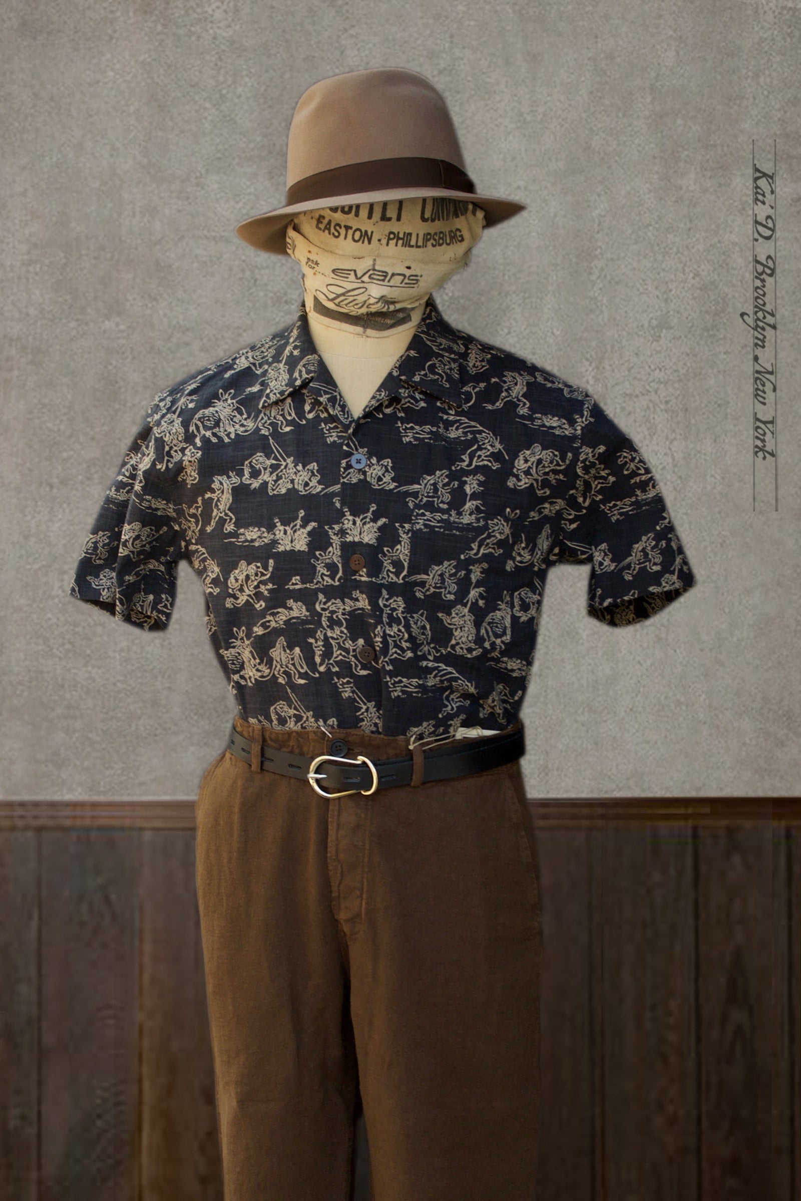 Short Sleeve Slater Shirt - Blue Grey Frog Print - S, M, L, XL, XXL