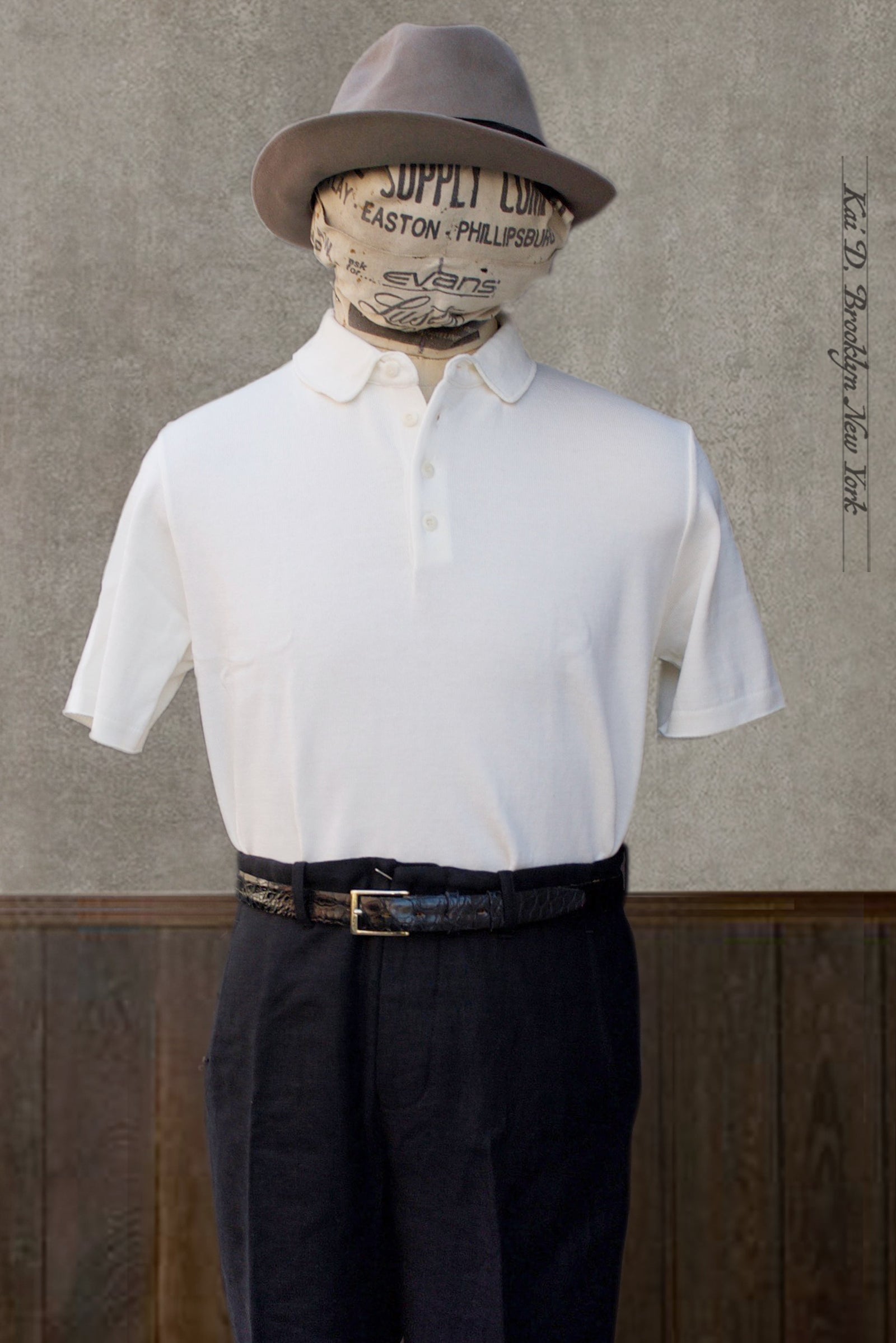 Gassed Cotton Polo Offwhite M L Xl