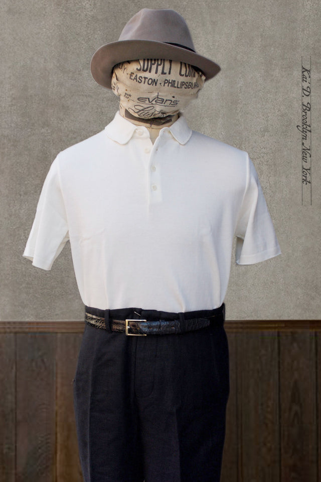 Gassed Cotton Polo - Offwhite - M, L, XL