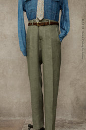 Light Belgian Linen Borough Pants Fern Heather 30 34 36