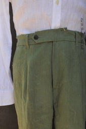 Journeyman Trousers Green Heavy Linen 30 32 34