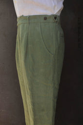 Journeyman Trousers Green Heavy Linen 30 32 34