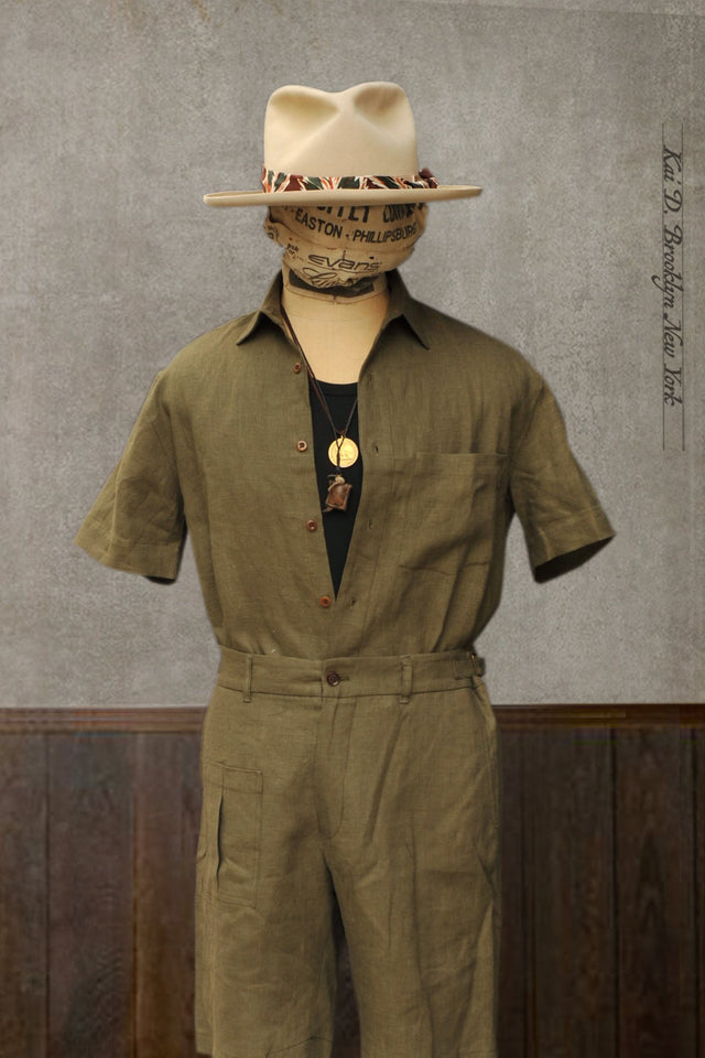 Cassady Shirt - French Green Linen - S, M, L, XL