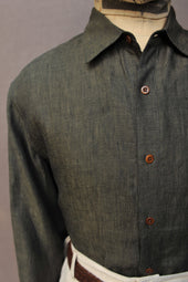 Delancey Shirt Italian Linen Dark S M L Xl Xxl
