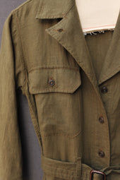 Earhart Jumpsuit Belgian Linen Thyme M