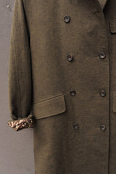 Keaton Trench Coat Cotton Linen Tweed S M L