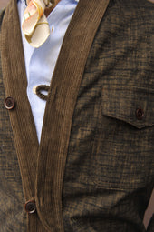 Slub Cotton Tweed Kimono Shirt L
