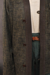 Slub Cotton Tweed Kimono Shirt Xl