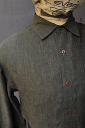 Delancey Shirt Italian Linen Dark S M L Xl Xxl