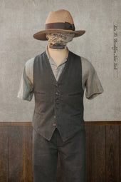Tony Classic Vest Green Cotton Linen M L
