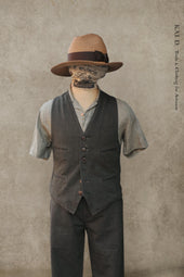 Tony Classic Vest Green Cotton Linen M L