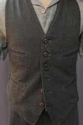Tony Classic Vest Green Cotton Linen M L