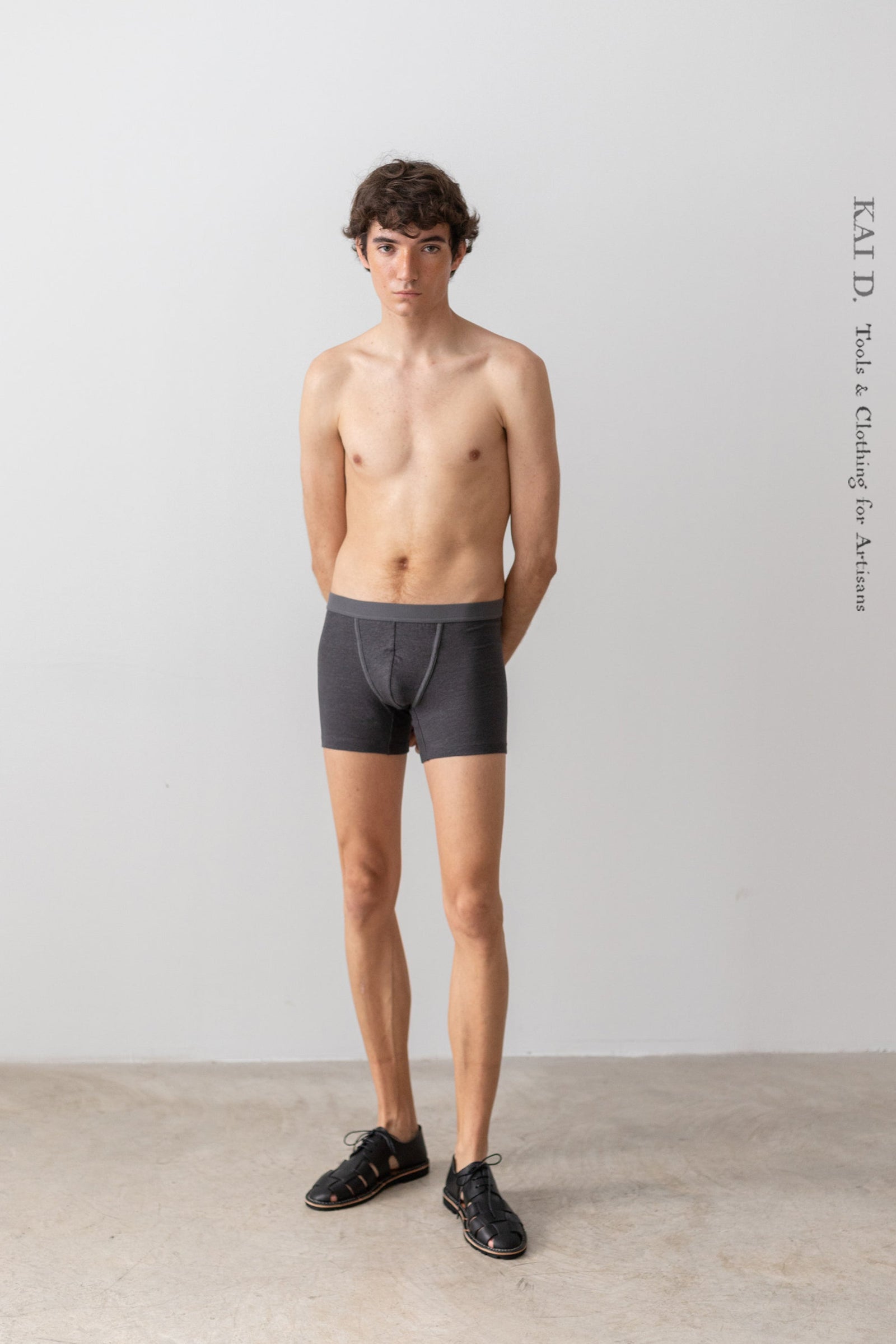Linen Boxer Brief - Anthracite - M, L