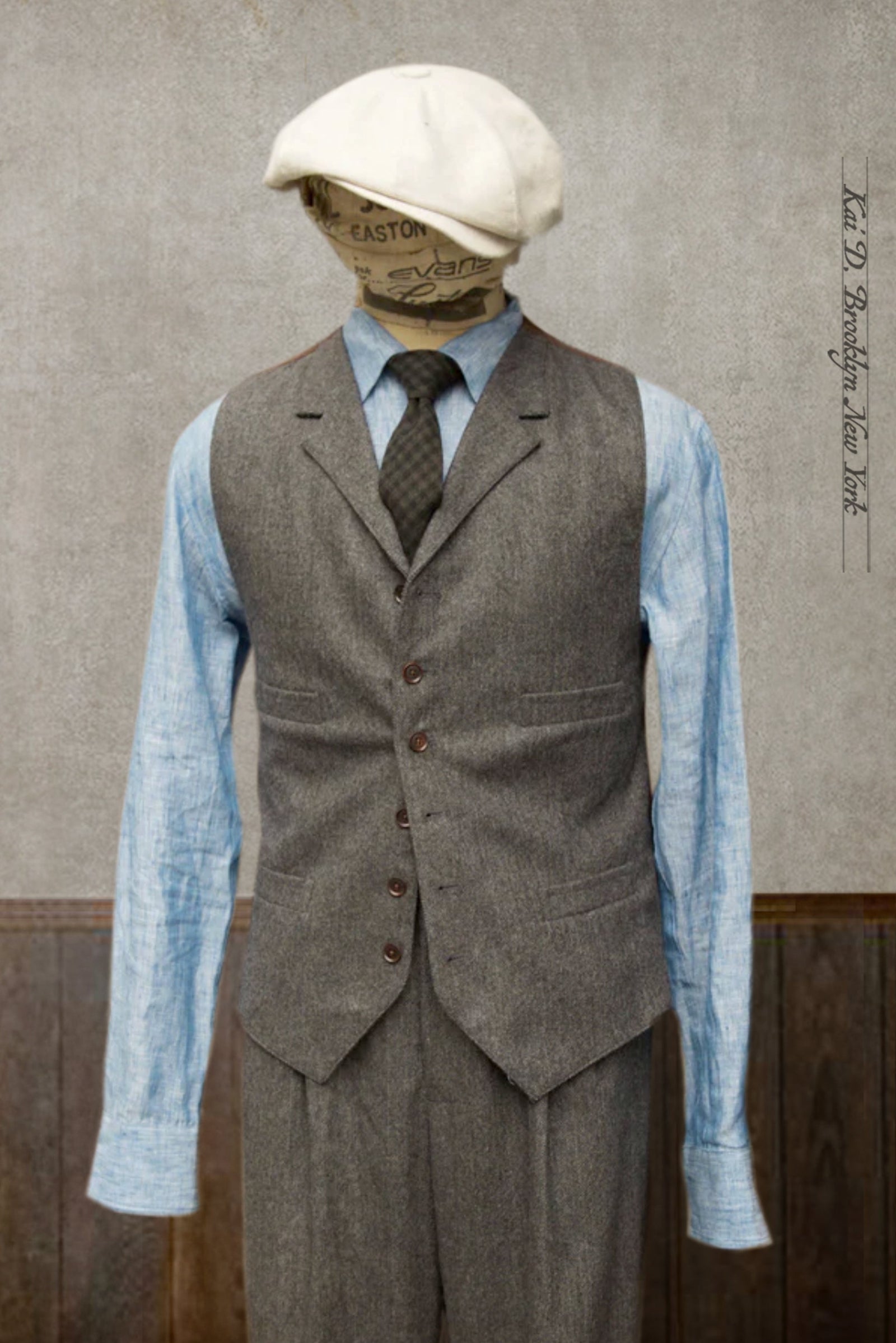 Doyle Vest - Wool Herringbone - L