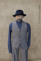 Tony Classic Vest Grey Cotton Linen L