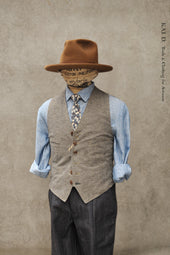 Tony Classic Vest Grey Cotton Linen L