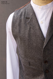 Doyle Vest Wool Herringbone L