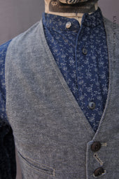 Tony Classic Vest Grey Cotton Linen L