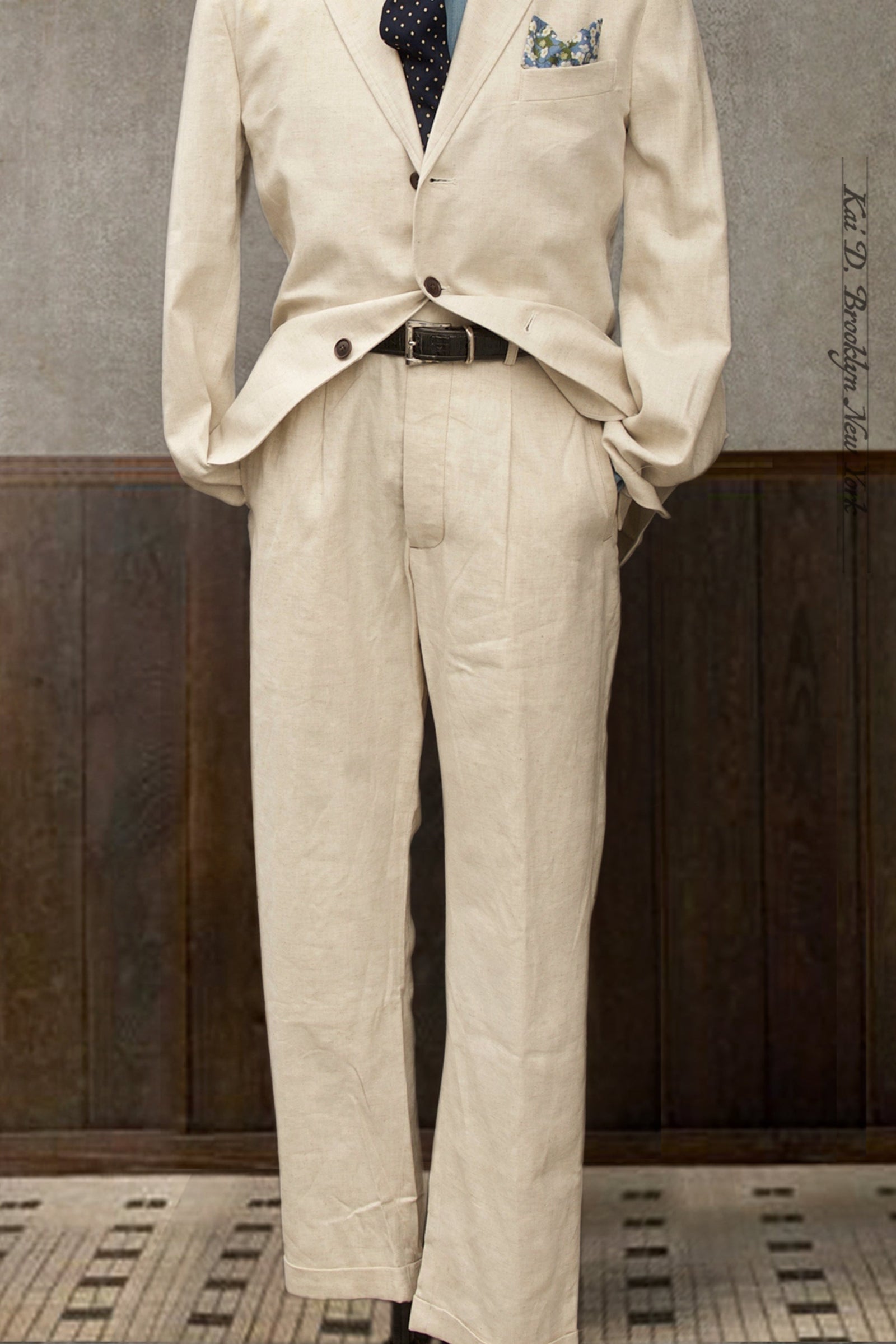 Novelist Trousers - Cotton Linen Herringbone Twill - 36