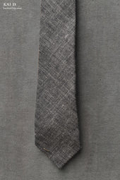 Irish Linen Tie Texture Grey