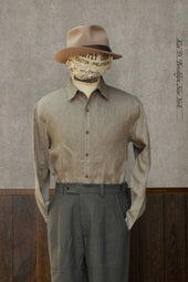 Delancey Shirt Italian Linen Taupe Xl