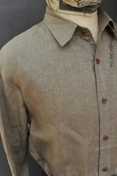 Delancey Shirt Italian Linen Taupe Xl