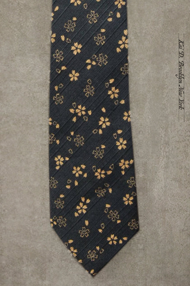 Japanese Jacquarded Floral Tie