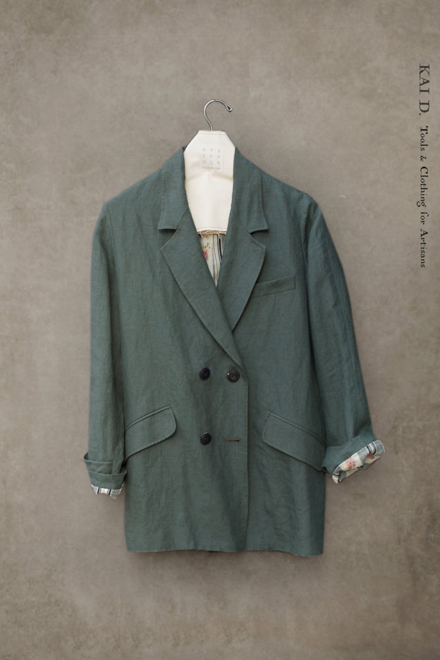 Blanchett Jacket - Belgian Linen - Jade - M