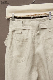 Kaylee Belted Pants Washed Linen Xxs S M