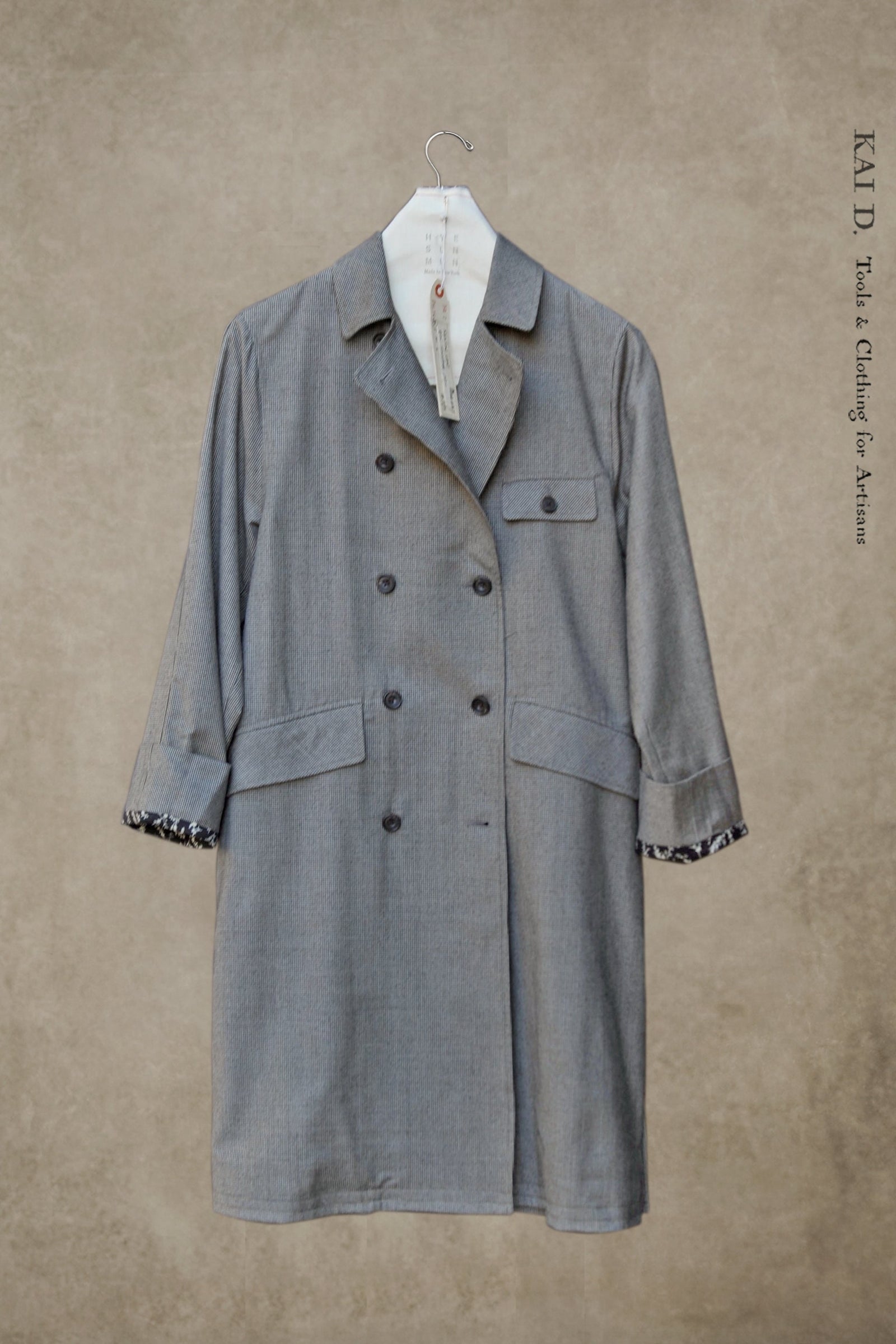 Keaton Trench Coat - Wool Mini-Houndstooth - M, L