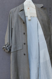 Keaton Trench Coat Wool Mini Houndstooth M L