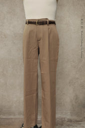 One Pleat Trousers Plant Dyed Italian Cotton Twill 46 48 52