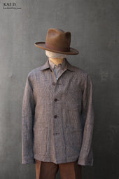 Architect Jacket Houndstooth Linen M L