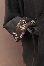 Kyoto Japanese Farmer Coat Crosshatched S M