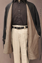 Kyoto Japanese Farmer Coat Crosshatched S M
