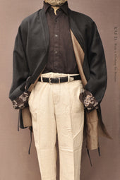 Kyoto Japanese Farmer Coat Crosshatched S M