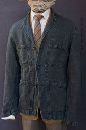 Heavy Linen Laborer Jacket Overdyed 46 48 50