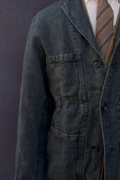 Heavy Linen Laborer Jacket Overdyed 46 48 50