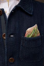 Vintage Linen Pocket Square Light Roses