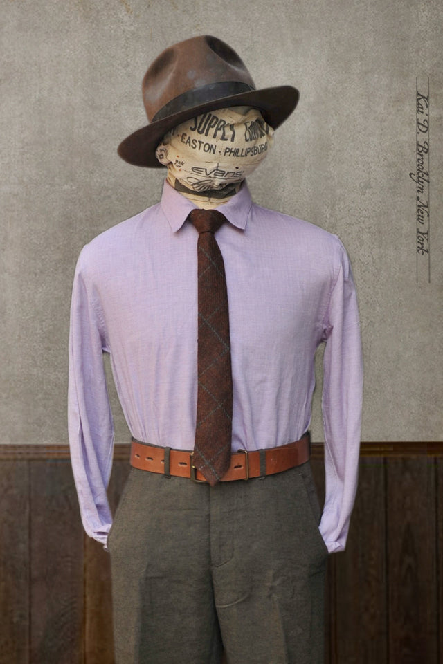 Delancey Shirt - Lilac Soft Herringbone - S, M, L, XL