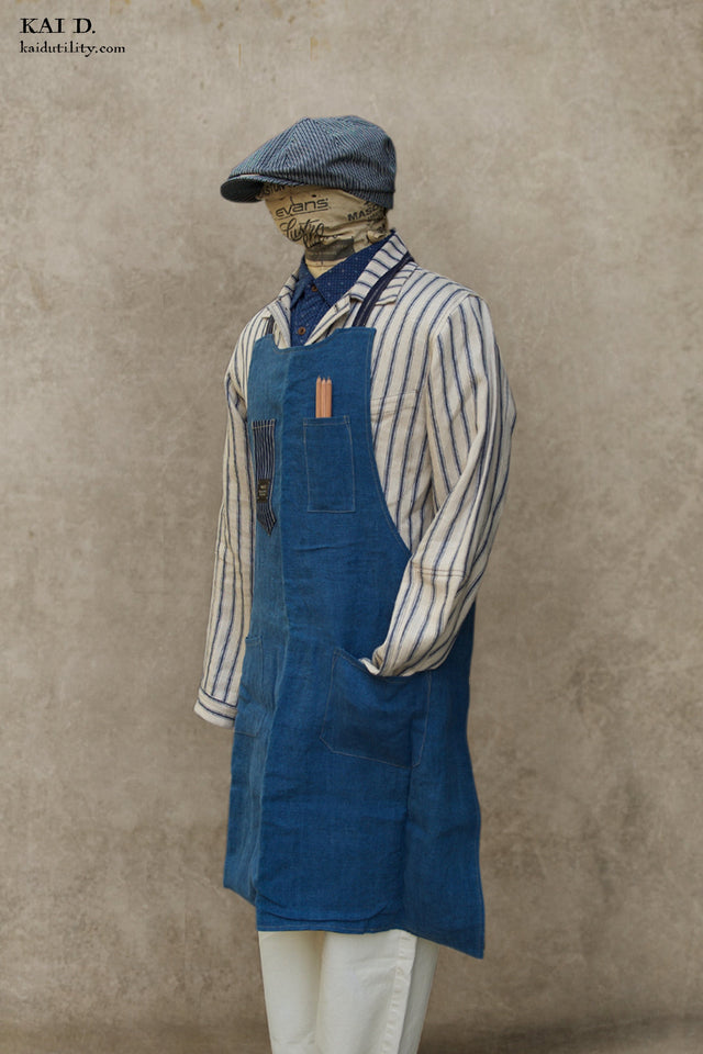 Reversible Artisan Apron - Belgian Indigo Linen