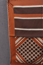 Vintage Silk Pocket Square Bandana Geometric Stripes And Dots