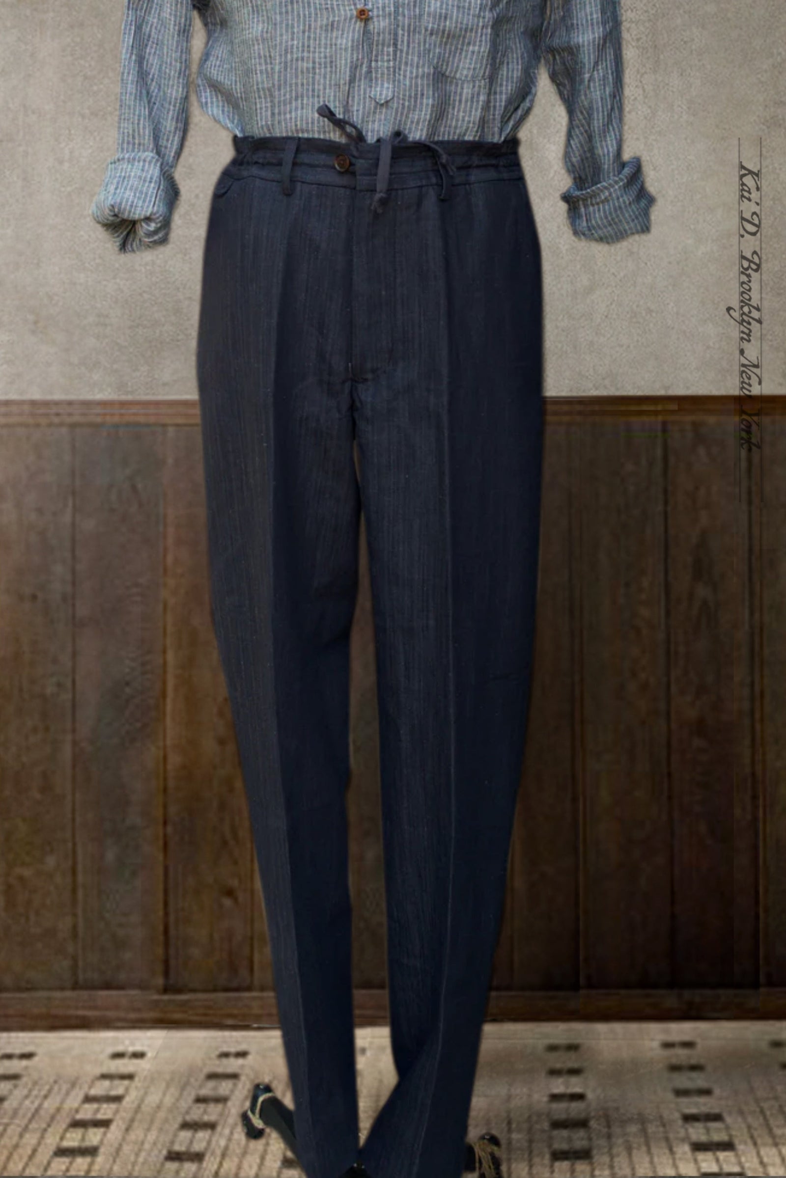 Lukas Pants Texture Linen Herringbone 36