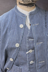 Mason Collarless Jacket Hickory Stripe 50 52 54