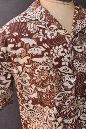 Miami Camp Shirt Dark Cinnamon Print 50 52