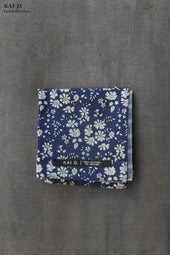 Reversible Petit Floral Pocket Square Azure